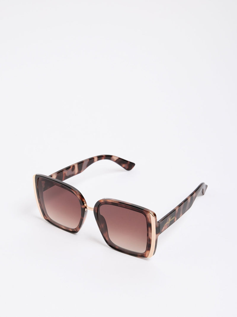 Love & Roses sunglasses brown chunky oversized square - British product