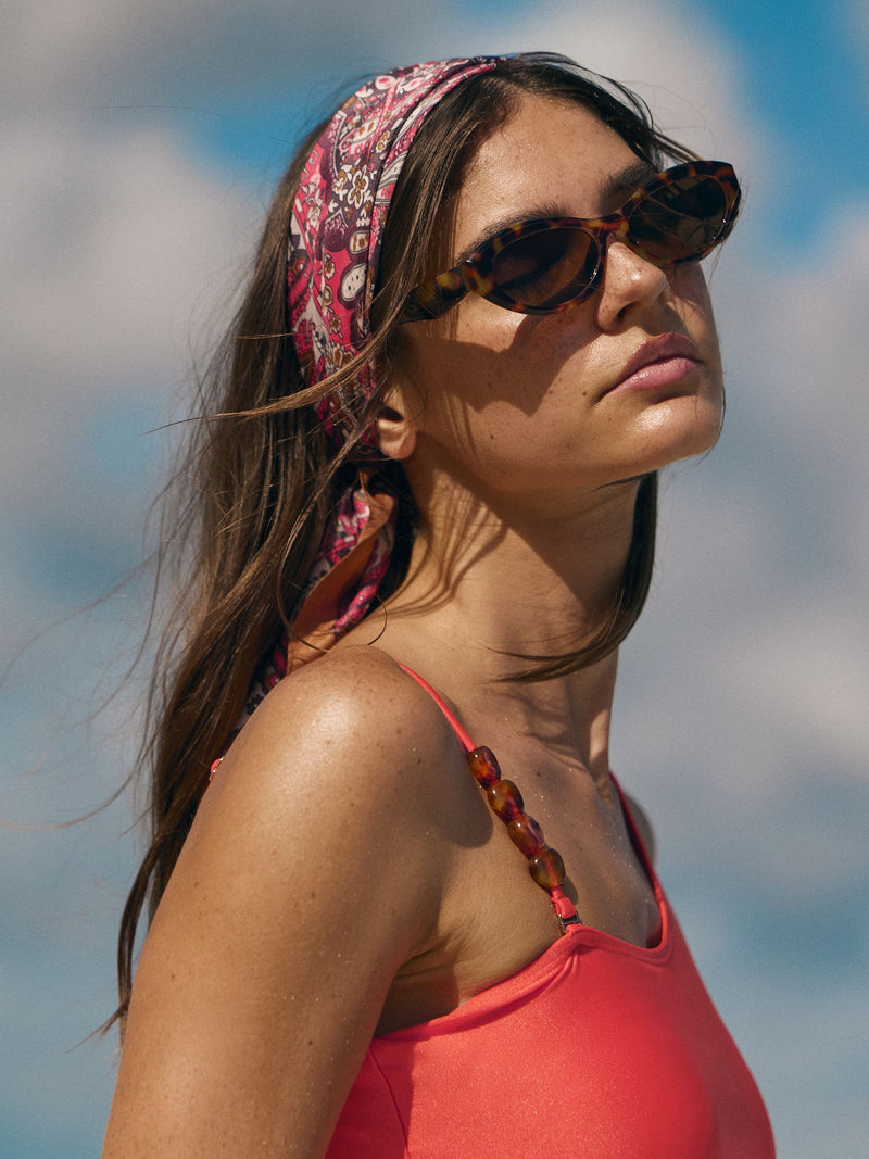 Friends Like These brown round slim sunglasses, imported from the UK