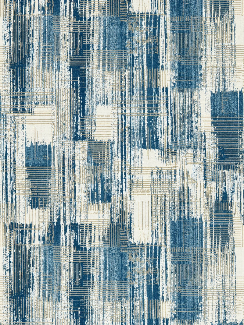 Clarke and Clarke Kazimir Ink wallpaper with metallic grid, imported from the UK