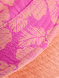 Hibiscus printed bucket hat pink purple reversible 3mths-16yrs (British brand)