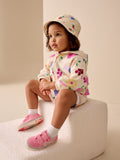 Pink fruit pattern bucket hat for children, imported from the UK