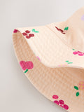 Pink fruit pattern bucket hat for children, imported from the UK