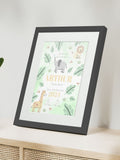 Jonnys Sister personalised safari framed print 12x10 inches, imported from the UK