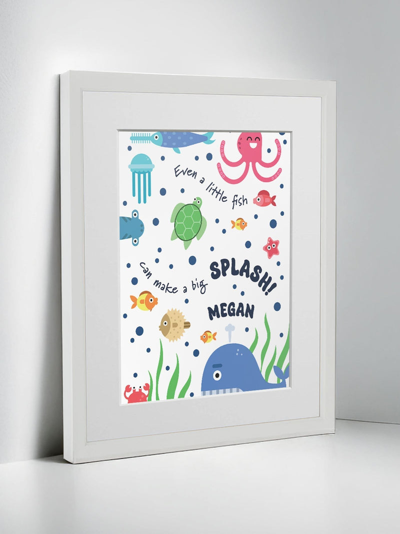 Jonny's Sister personalised under the sea framed print (British brand)