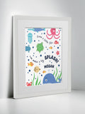 Jonny's Sister personalised under the sea framed print (British brand)