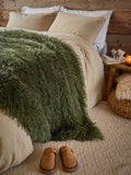 Furn Khaki Rowan Faux Fur Throw