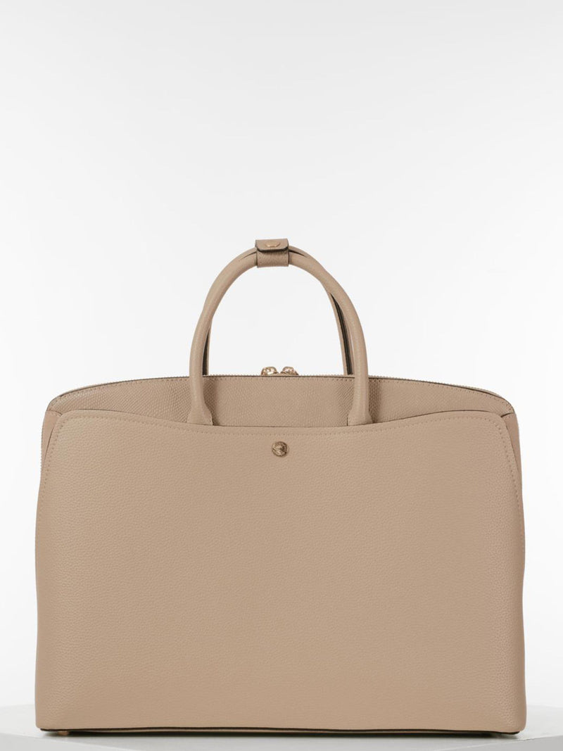 Luella Grey Taupe Carlotta Laptop Tote, imported from the UK