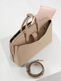 Luella Grey Taupe Carlotta Laptop Tote, imported from the UK