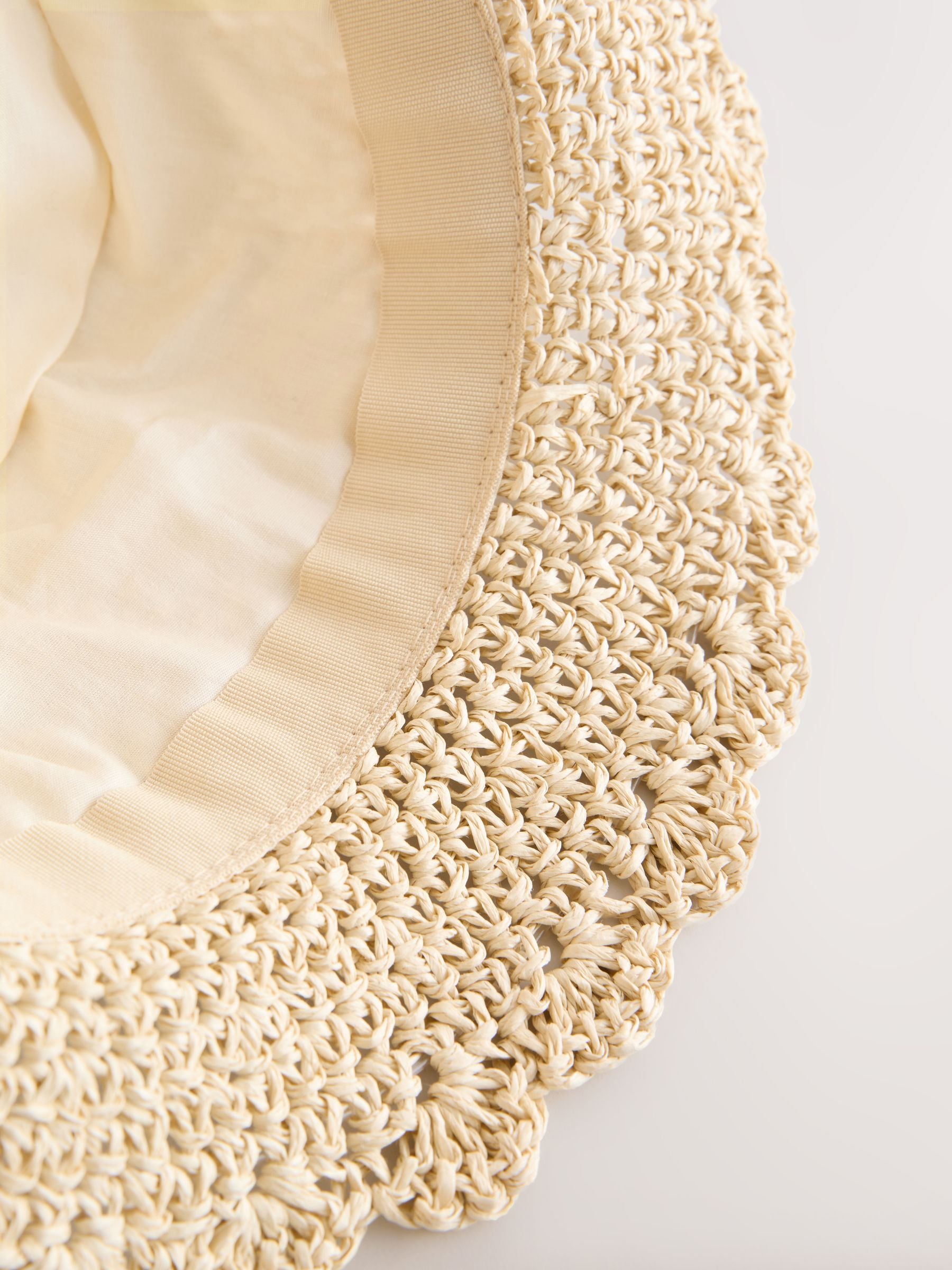 Cream straw sun hat with 3D ears and embroidered face, imported from the UK