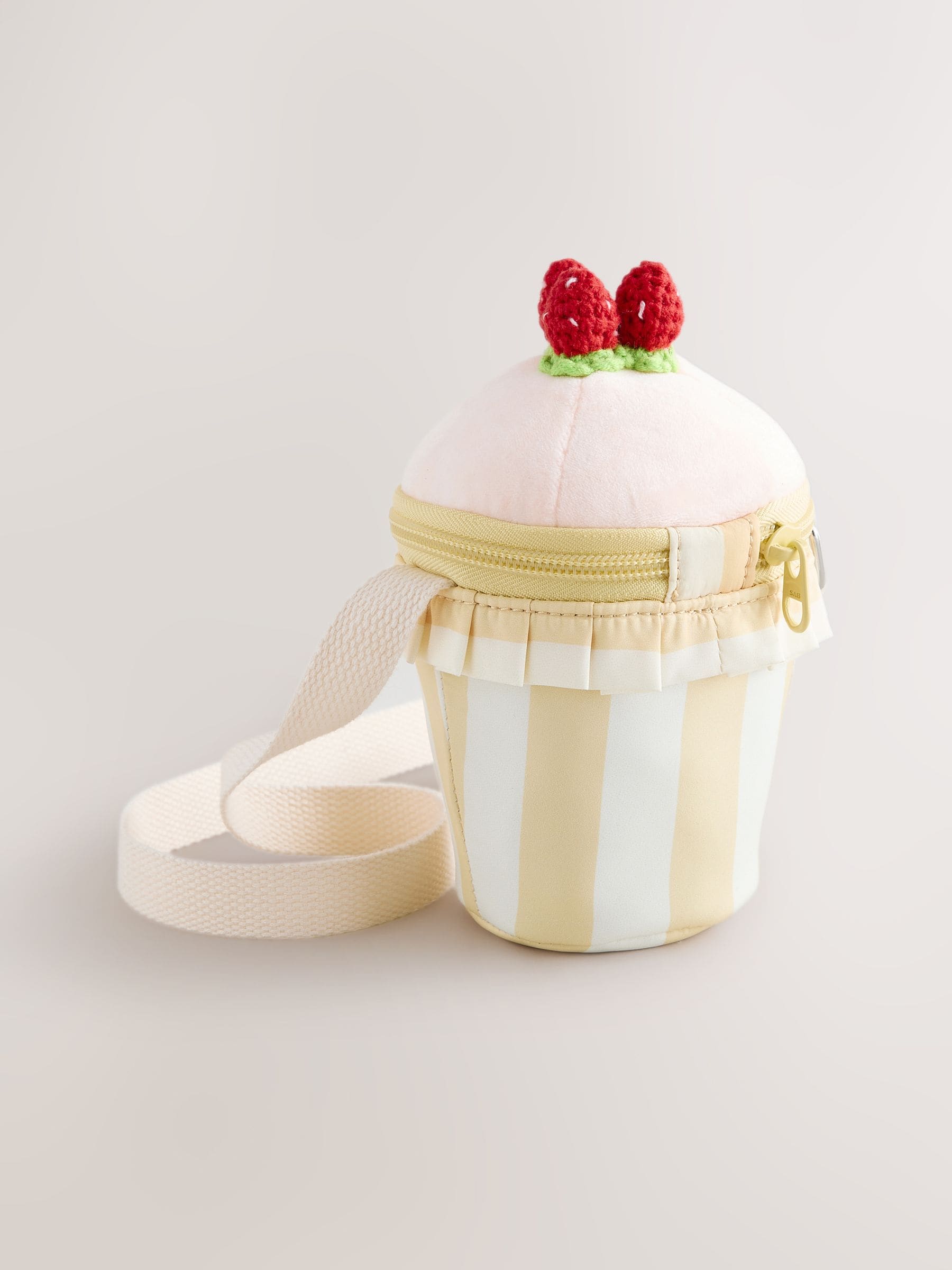 Pink cupcake cross-body bag 14cm height, imported from the UK