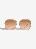 Lipsy Gold Oversized Glitter Metal Frame Sunglasses