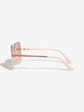 Lipsy Gold Oversized Glitter Metal Frame Sunglasses