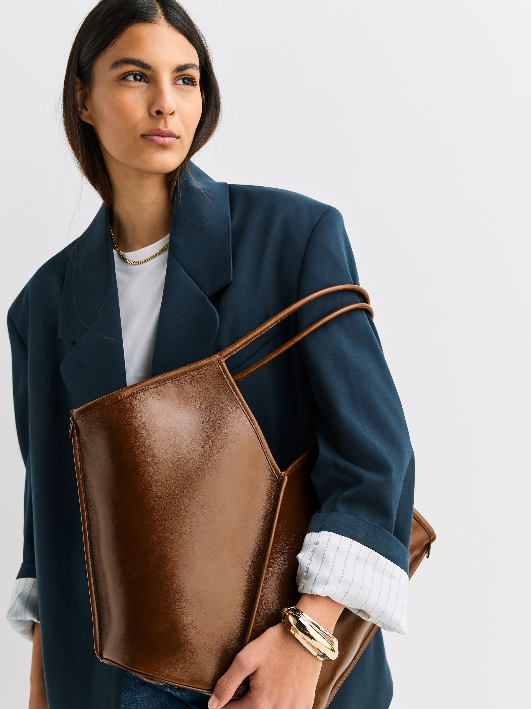 Hereu Studio Light Brown Calella Leather Tote Bag