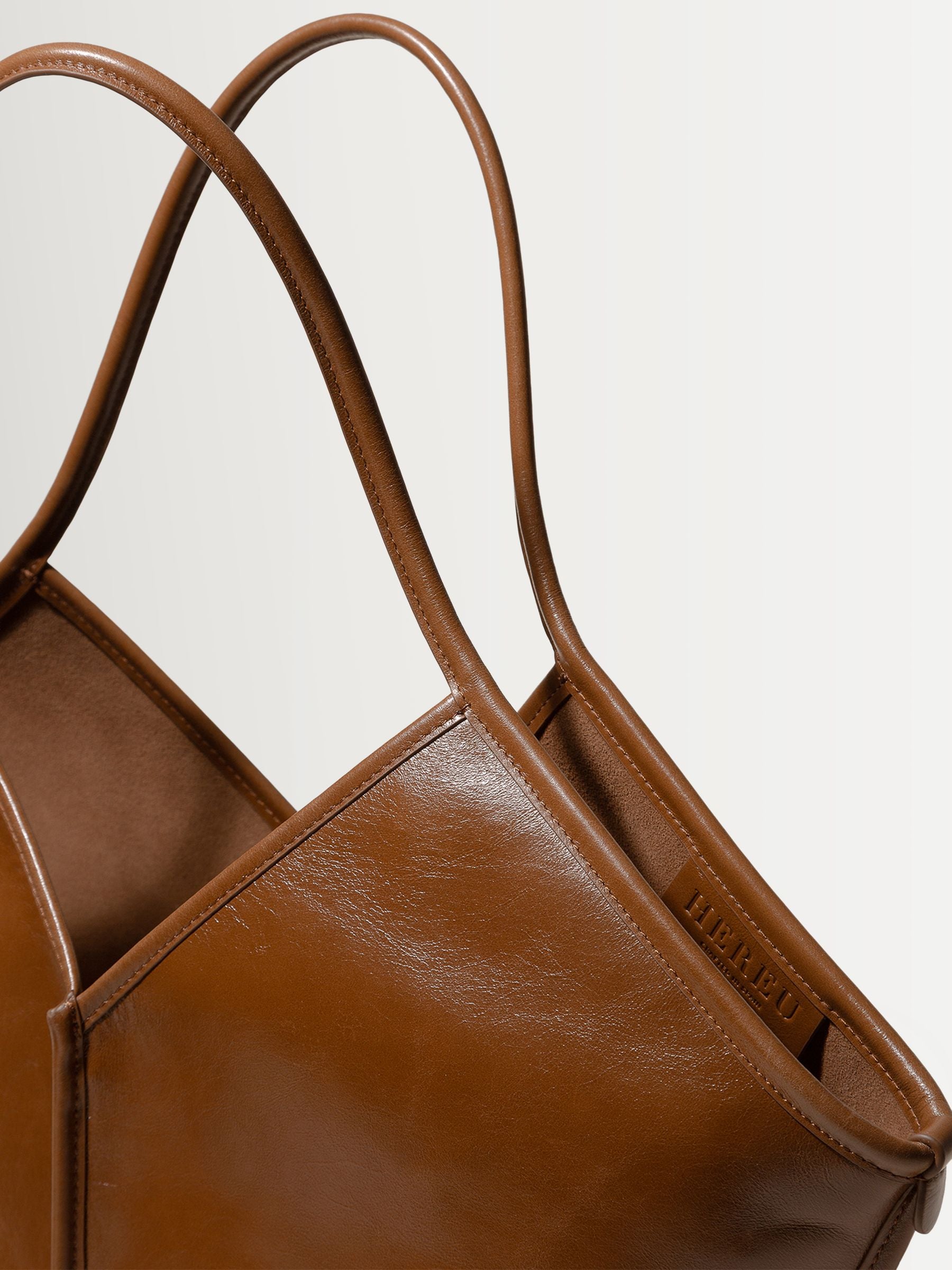 Hereu Studio Light Brown Calella Leather Tote Bag