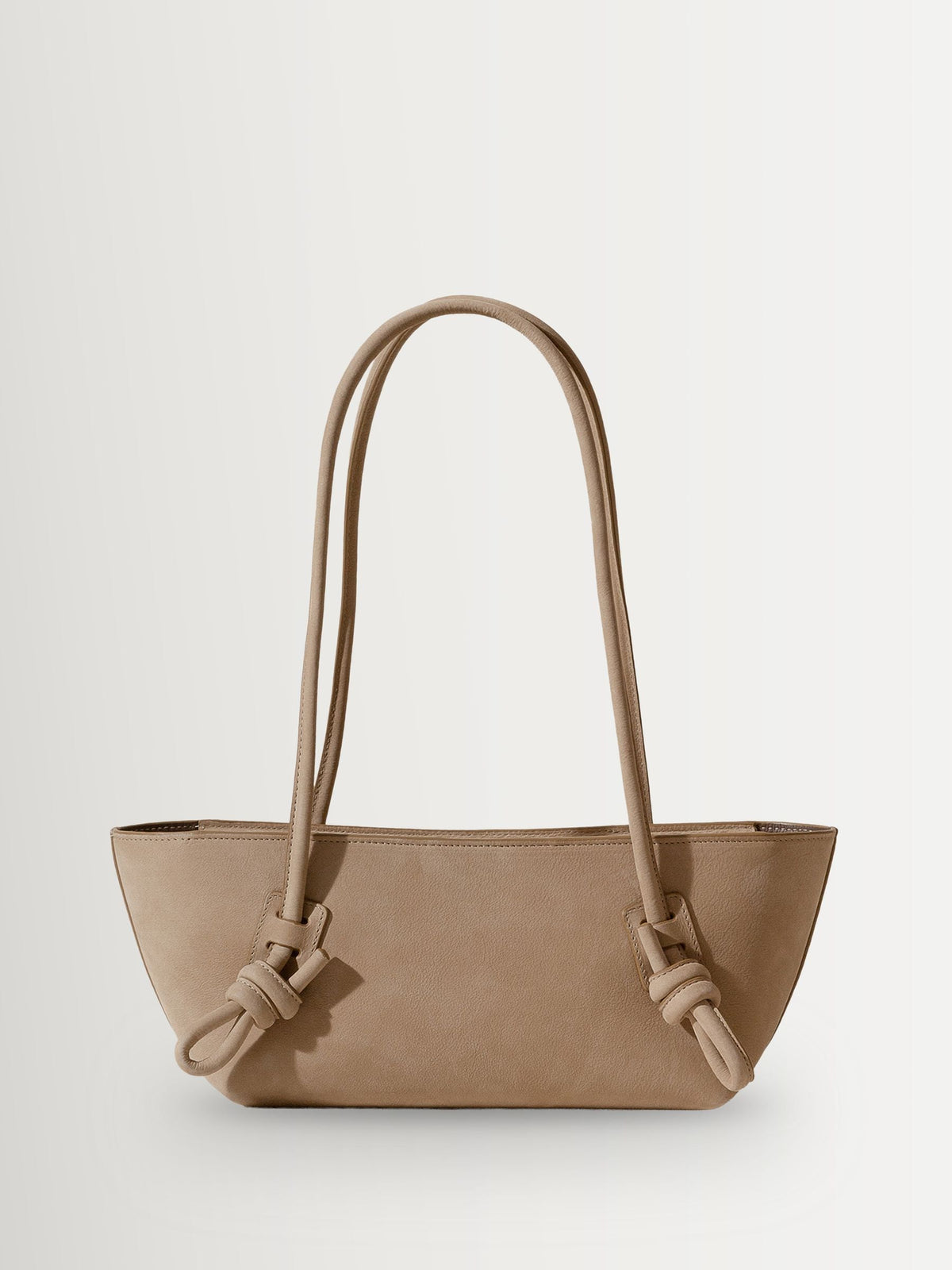 Hereu Studio Caramel Fleca Nobuck Baguette Shoulder Bag With Knotted Handle Detail