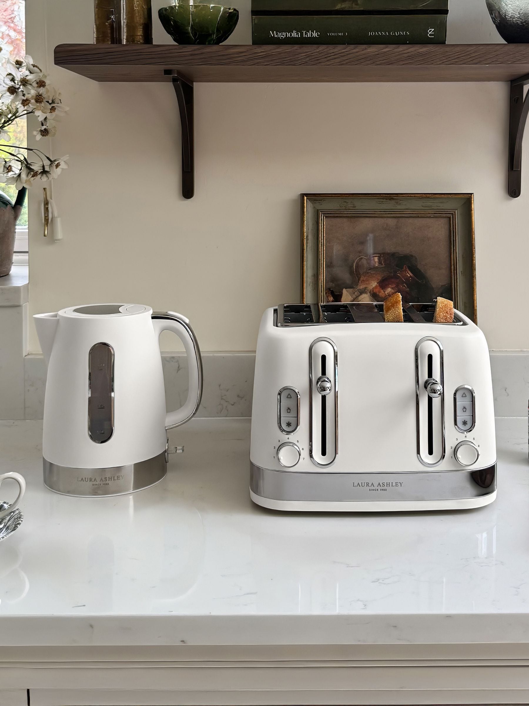 Laura Ashley toaster Cotton White 4 slice - British product