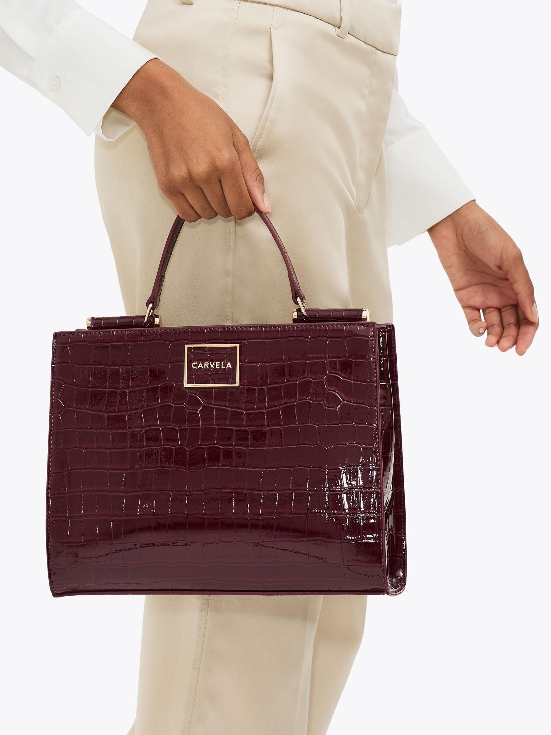 Carvela Wine Red Jessica Mini Tote handbag, imported from the UK
