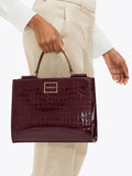 Carvela Wine Red Jessica Mini Tote handbag, imported from the UK