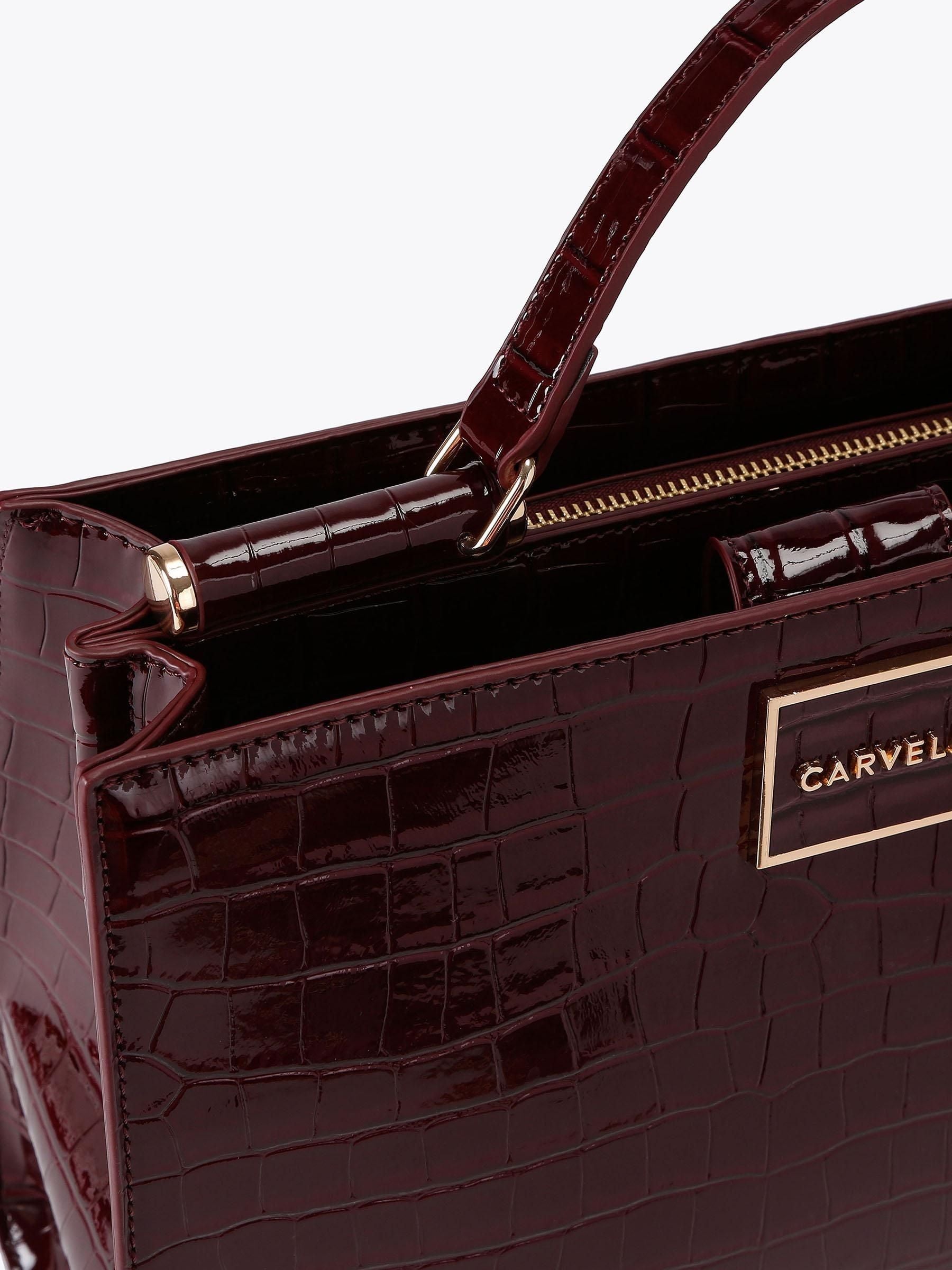 Carvela Wine Red Jessica Mini Tote handbag, imported from the UK