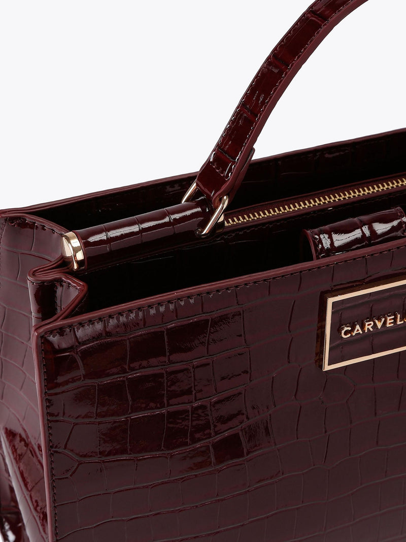 Carvela Wine Red Jessica Mini Tote handbag, imported from the UK