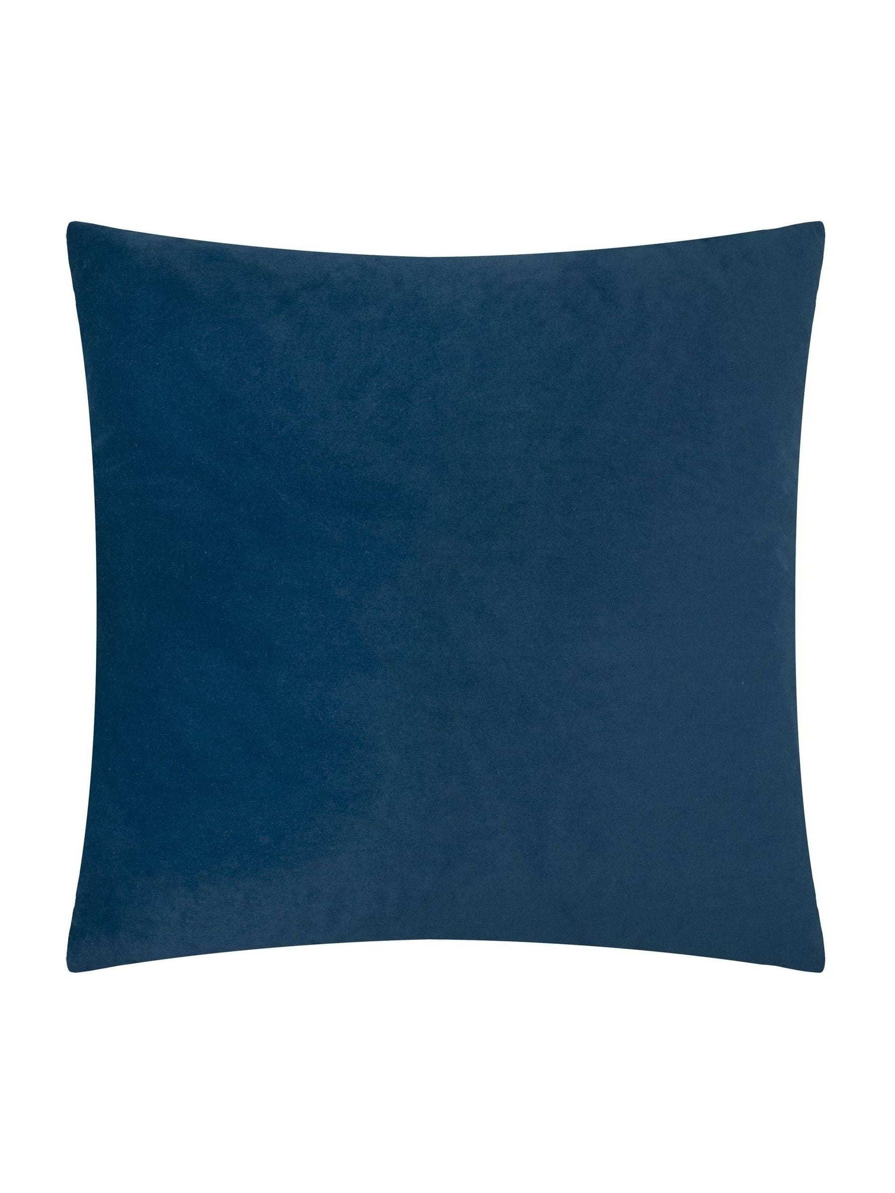 Paoletti Navy Evoke velvet cushion square 55cm, UK version