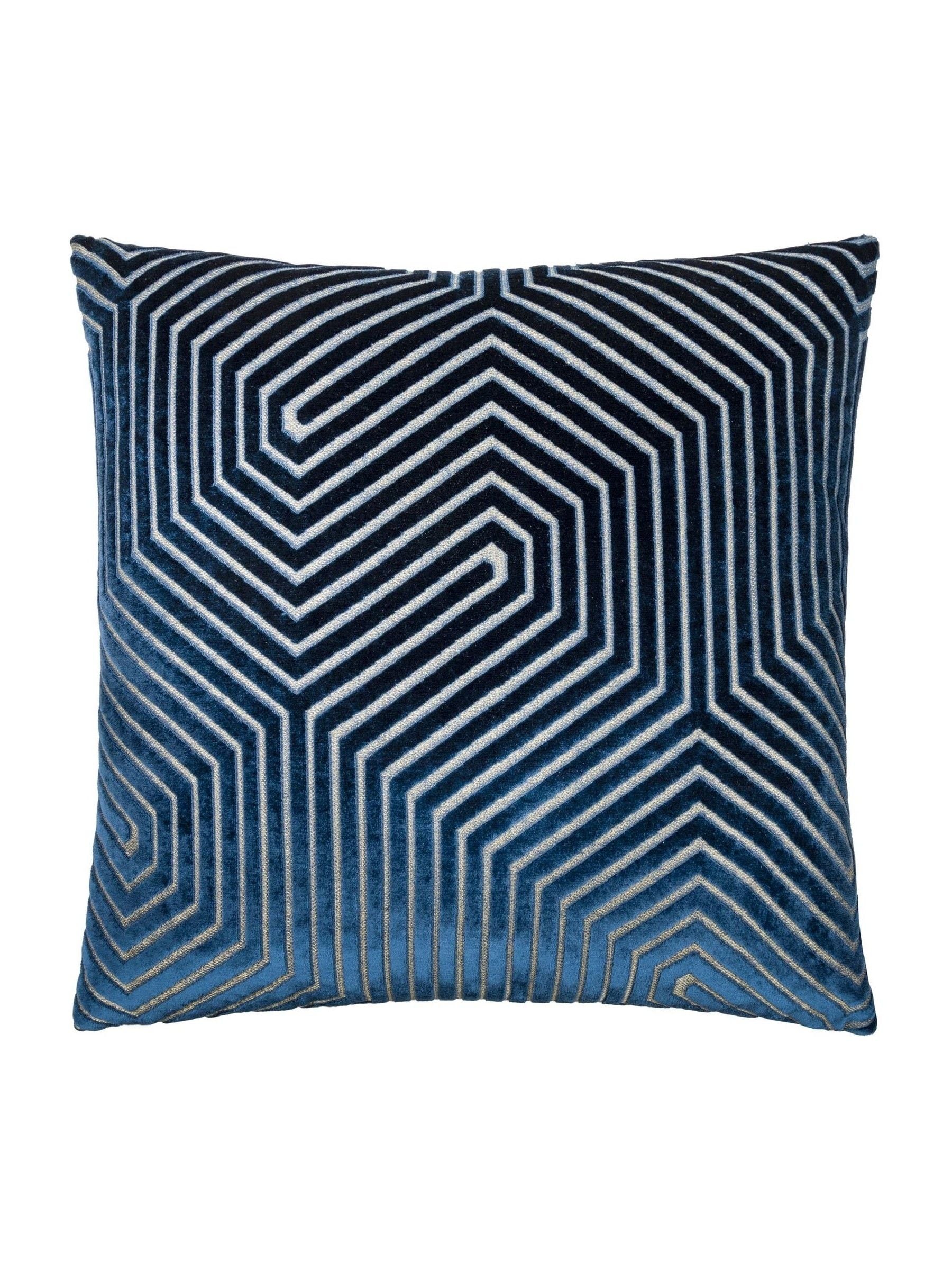Paoletti Navy Evoke velvet cushion square 55cm, UK version