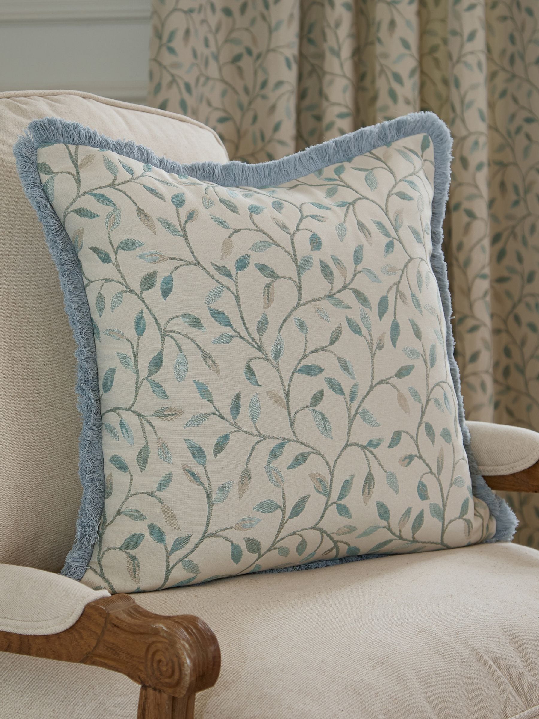 Voyage Maison duck egg jacquard cushion 50cm (British brand)