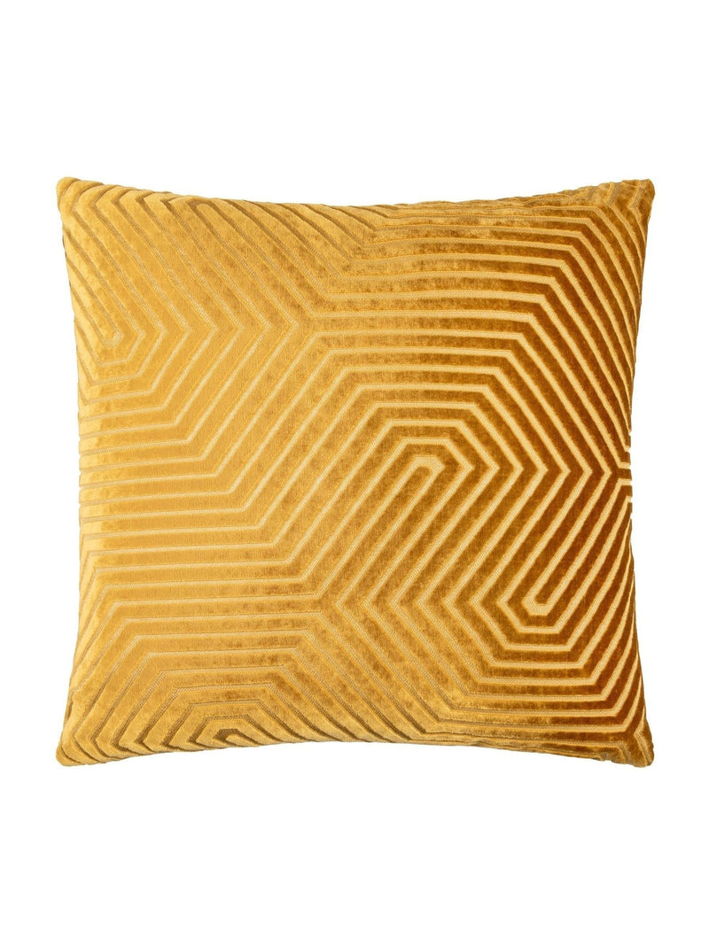Paoletti Gold Evoke Cut Velvet Cushion