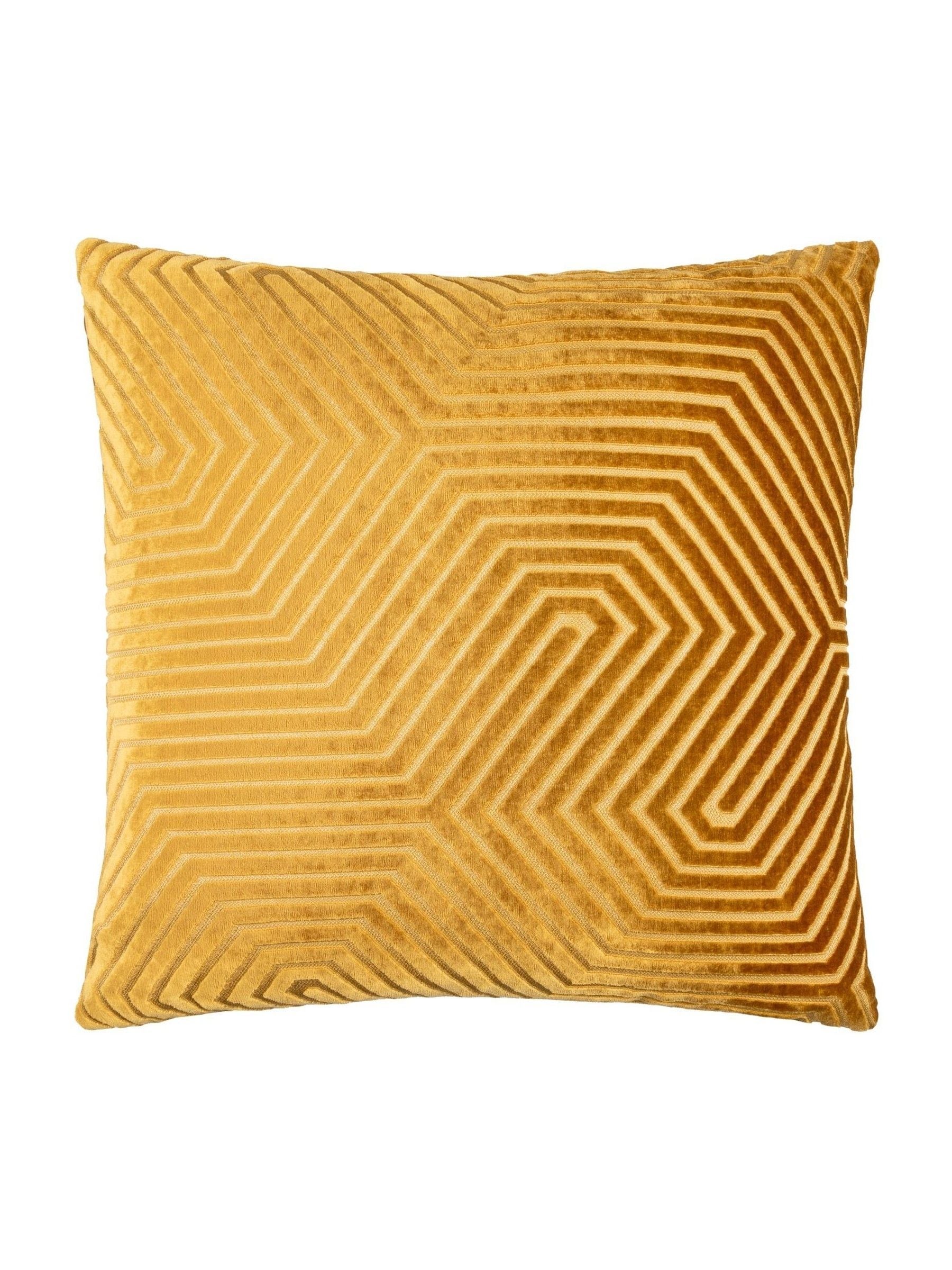 Paoletti Gold Evoke Cut Velvet Cushion