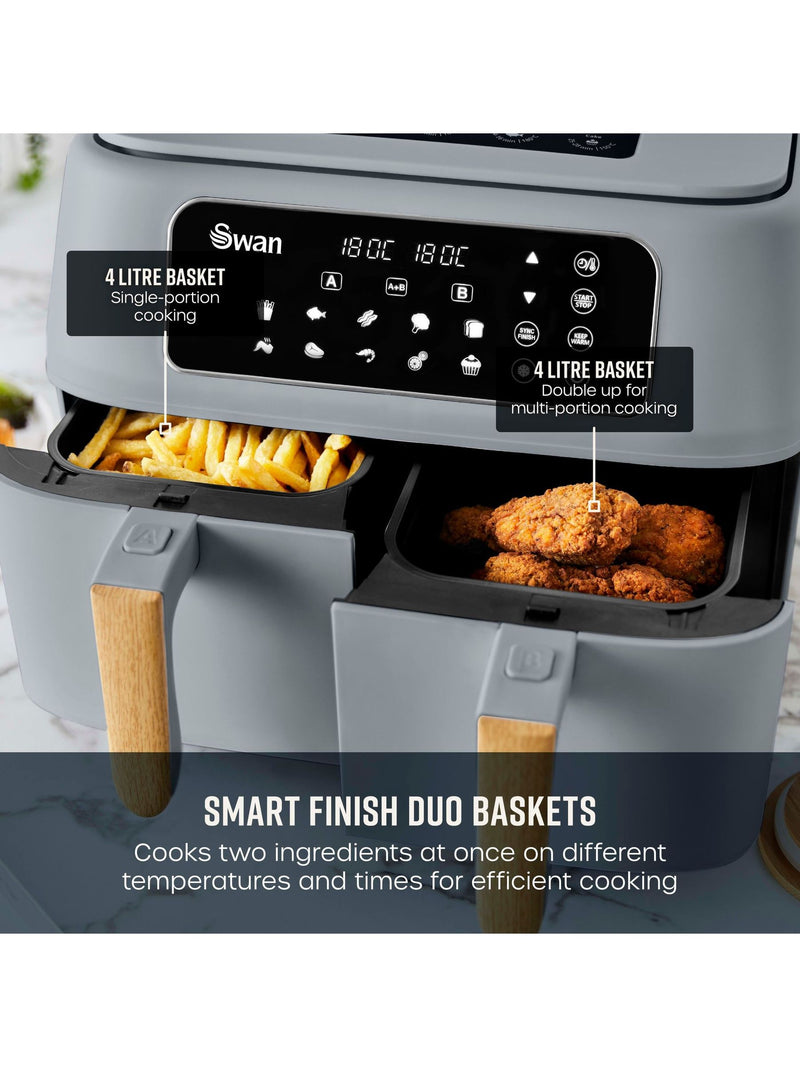 Swan Grey Nordic Duo 13-in-1 Air Fryer ONE (British brand)