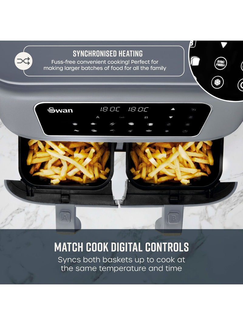 Swan Grey Nordic Duo 13-in-1 Air Fryer ONE (British brand)