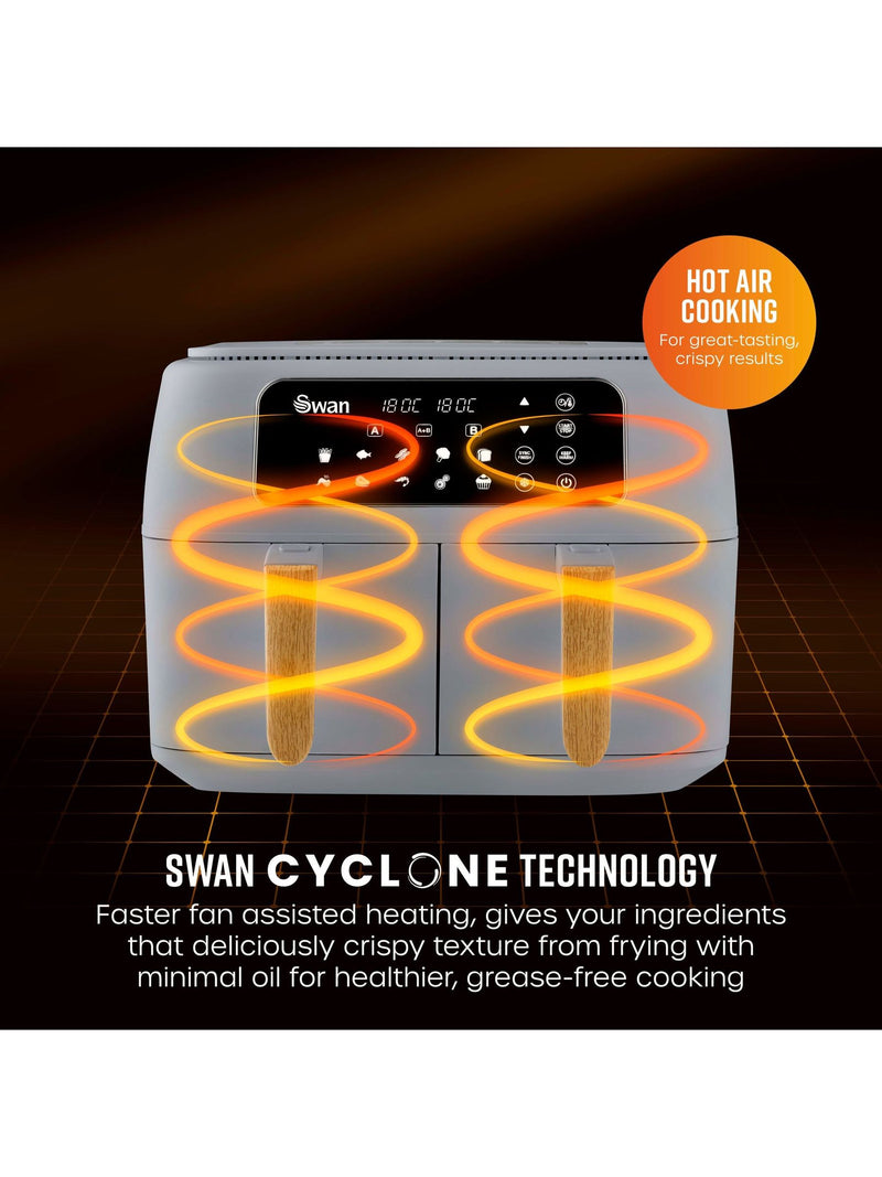 Swan Grey Nordic Duo 13-in-1 Air Fryer ONE (British brand)