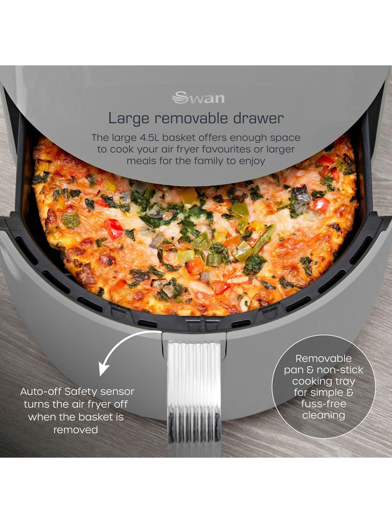 Swan grey retro digital air fryer 4.5L (British brand)