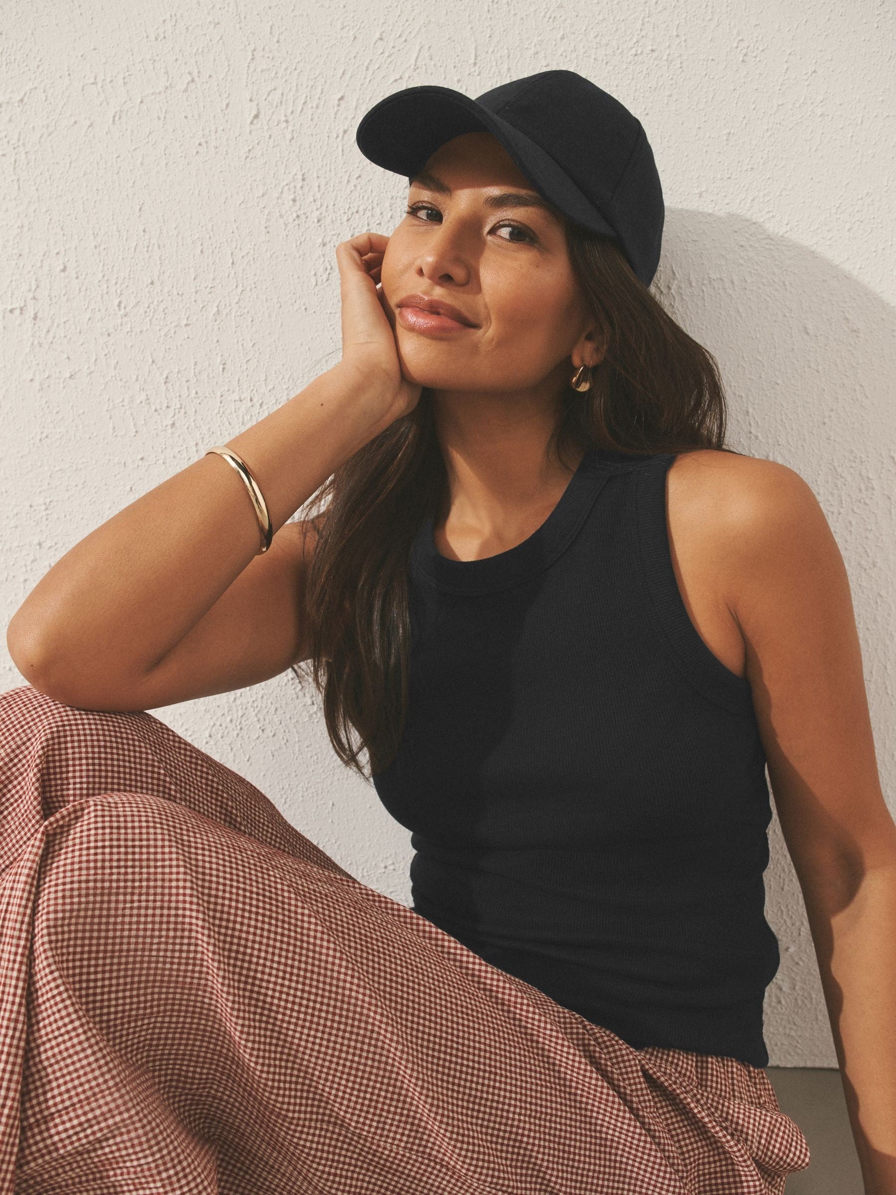 Black Linen Blend Cap