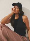 Black Linen Blend Cap