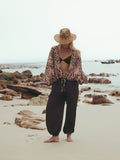 Dark natural raffia western hat in paper and polyester - British product