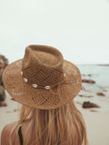 Dark natural raffia western hat in paper and polyester - British product