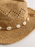 Dark natural raffia western hat in paper and polyester - British product