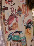 Multiway scarf sarong crab border print LENZING ECOVERO viscose, imported from the UK