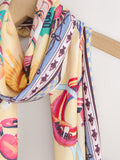 Multiway scarf sarong crab border print LENZING ECOVERO viscose, imported from the UK
