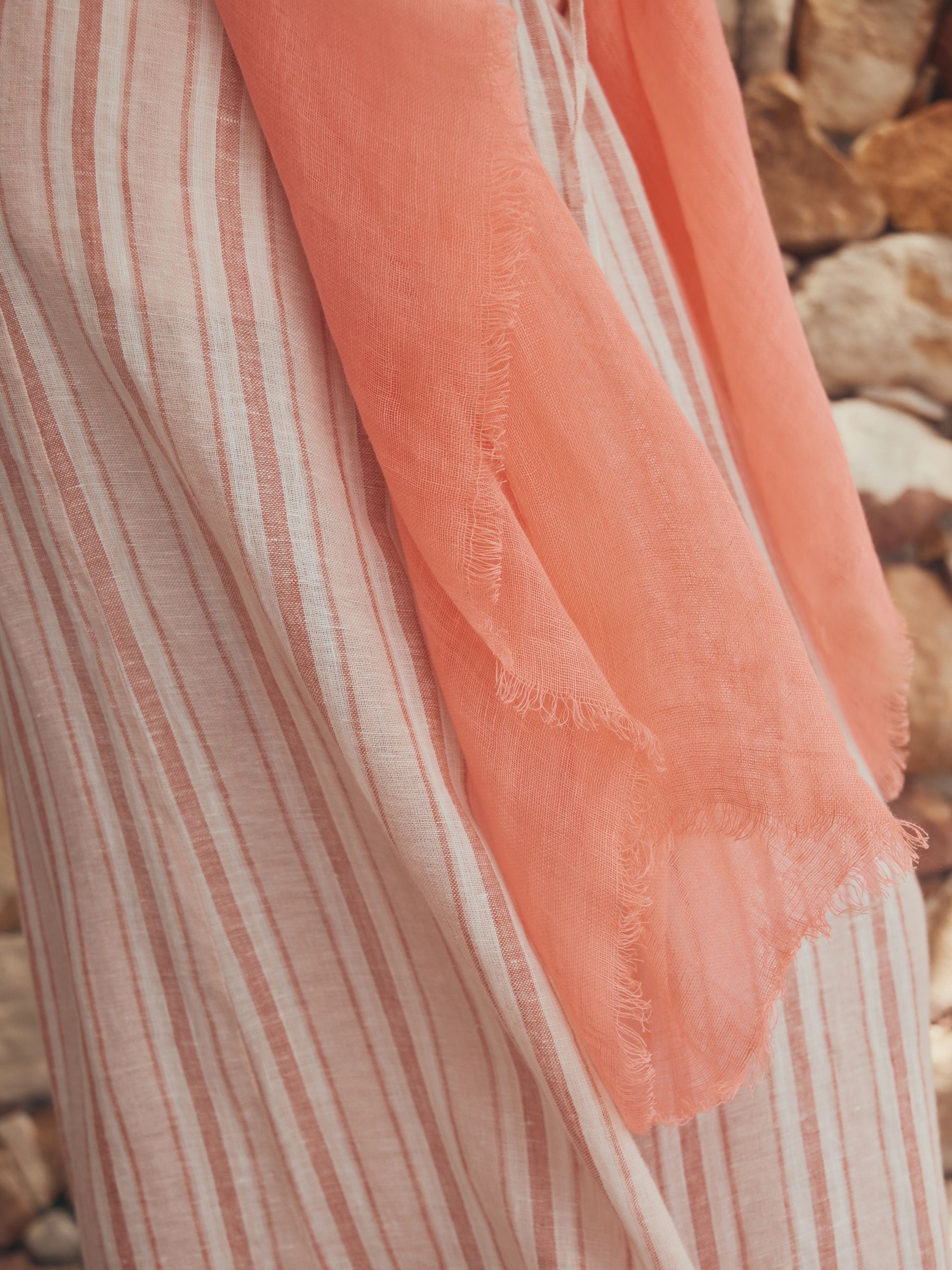 Linen scarf sarong bright pink multiway, UK version
