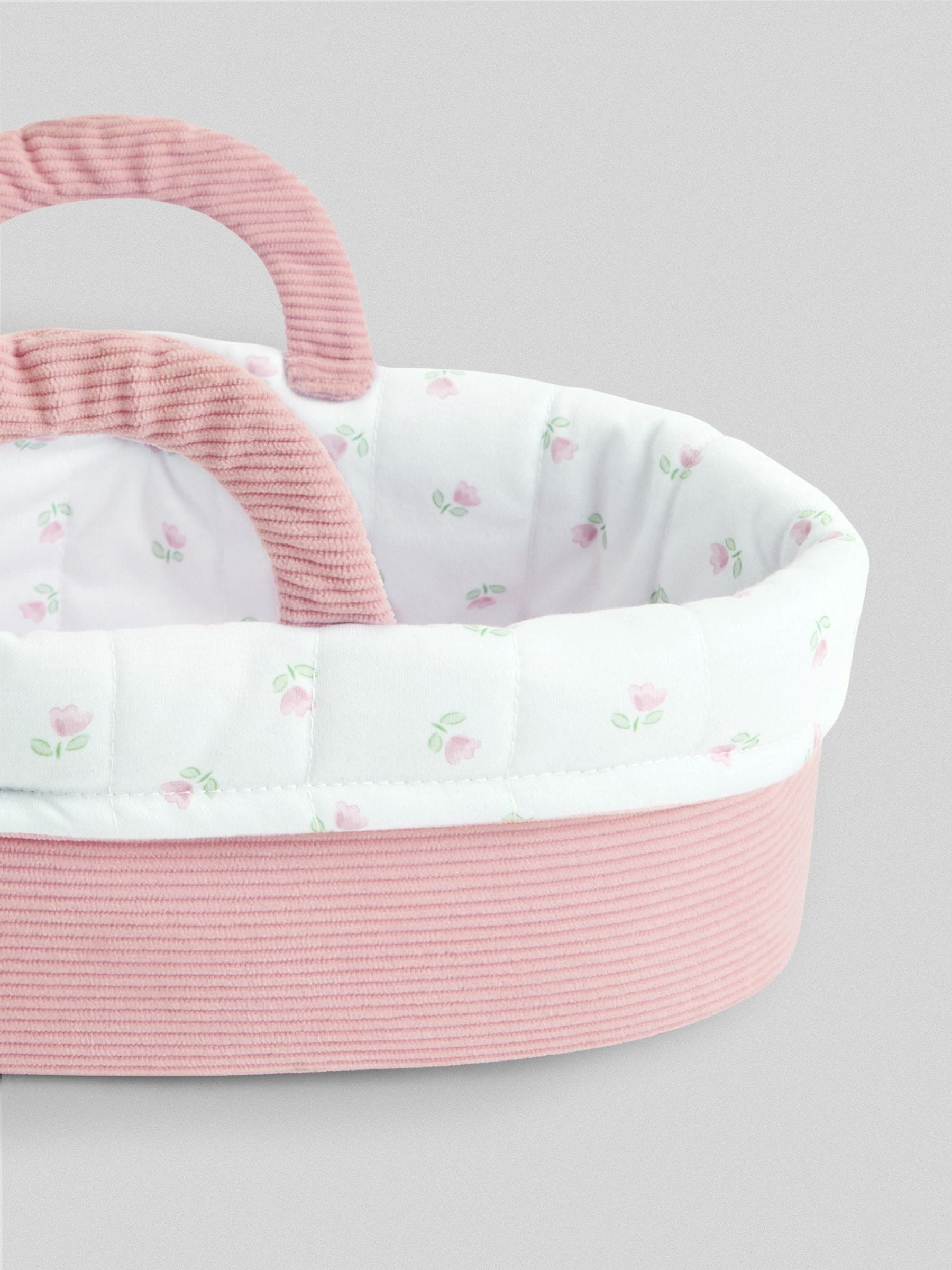 JoJo Maman Bébé pink personalised doll carry cot, UK version
