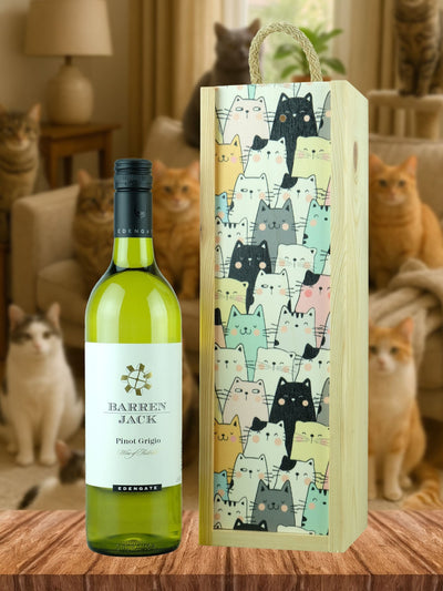 Neste LeBonVin Katt-tema Vin Gaveeske med Barren Jack Pinot Grigio 750ml- Kjøp online hos McGrocer