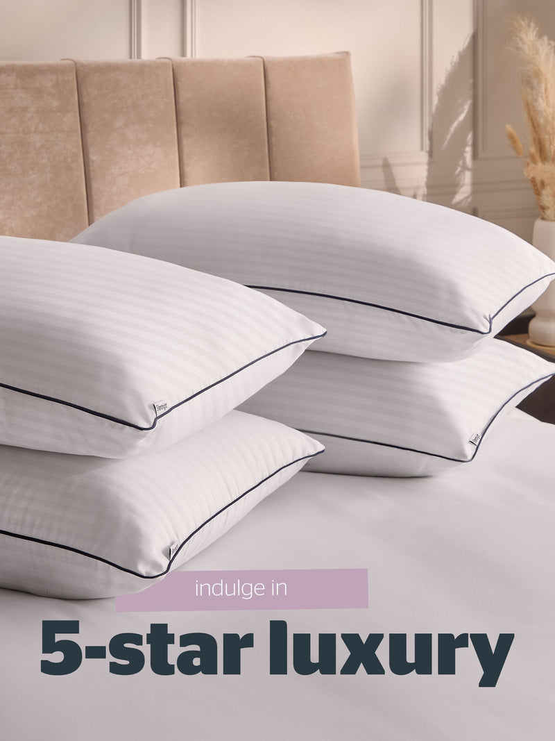 Silentnight Luxury Piped Hotel Collection pillows 4 pack (British brand)