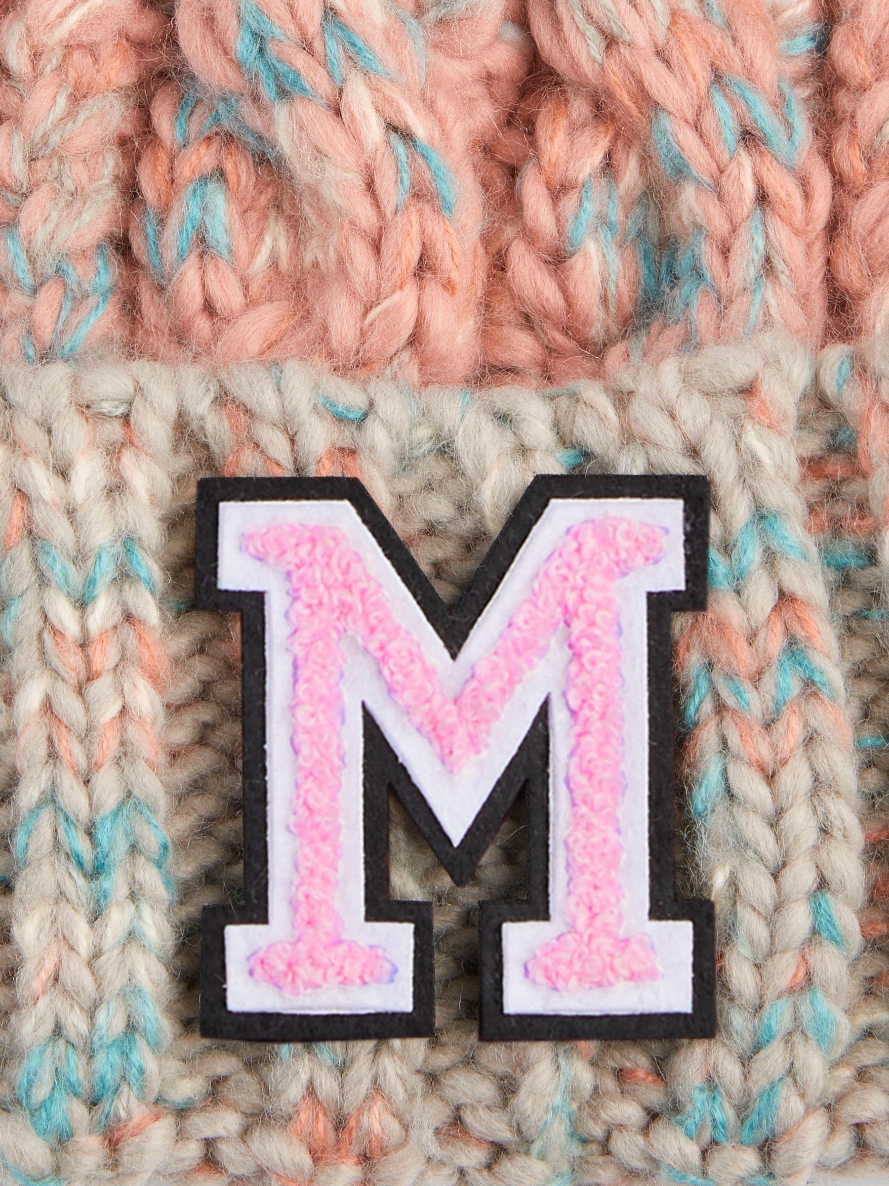 Alphabet personalised christmas beanie with pom pom, imported from the UK