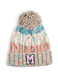 Alphabet personalised christmas beanie with pom pom, imported from the UK