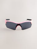 Pink sporty kids sunglasses with recycled materials, UK version