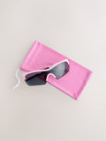 Pink sporty kids sunglasses with recycled materials, UK version