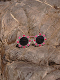 Red Hearts/White Flower Sunglasses