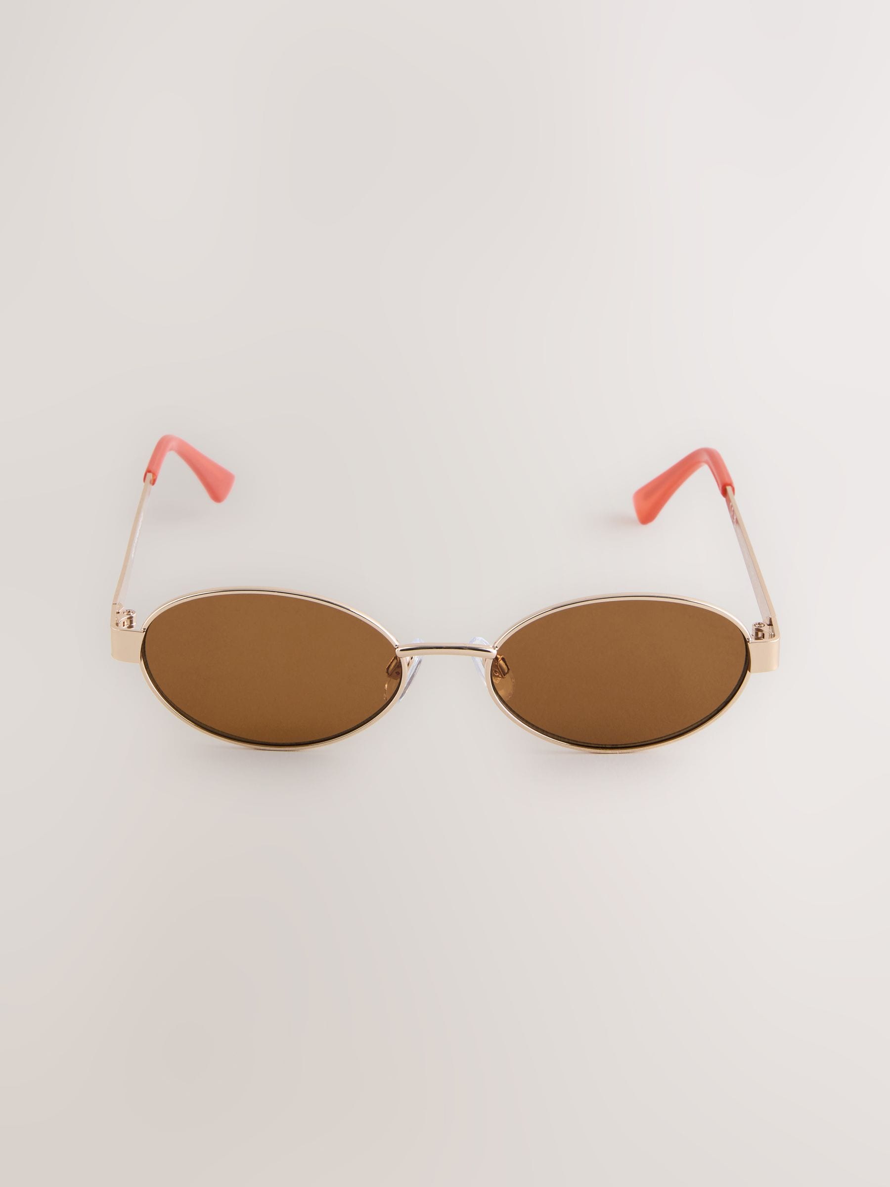 Gold Oval Sunglasses for children, category 3 lenses (British brand)